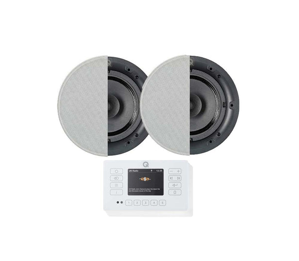 Q Acoustics E120 with 2 x Q Acoustics QI65CB In Ceiling Speakers